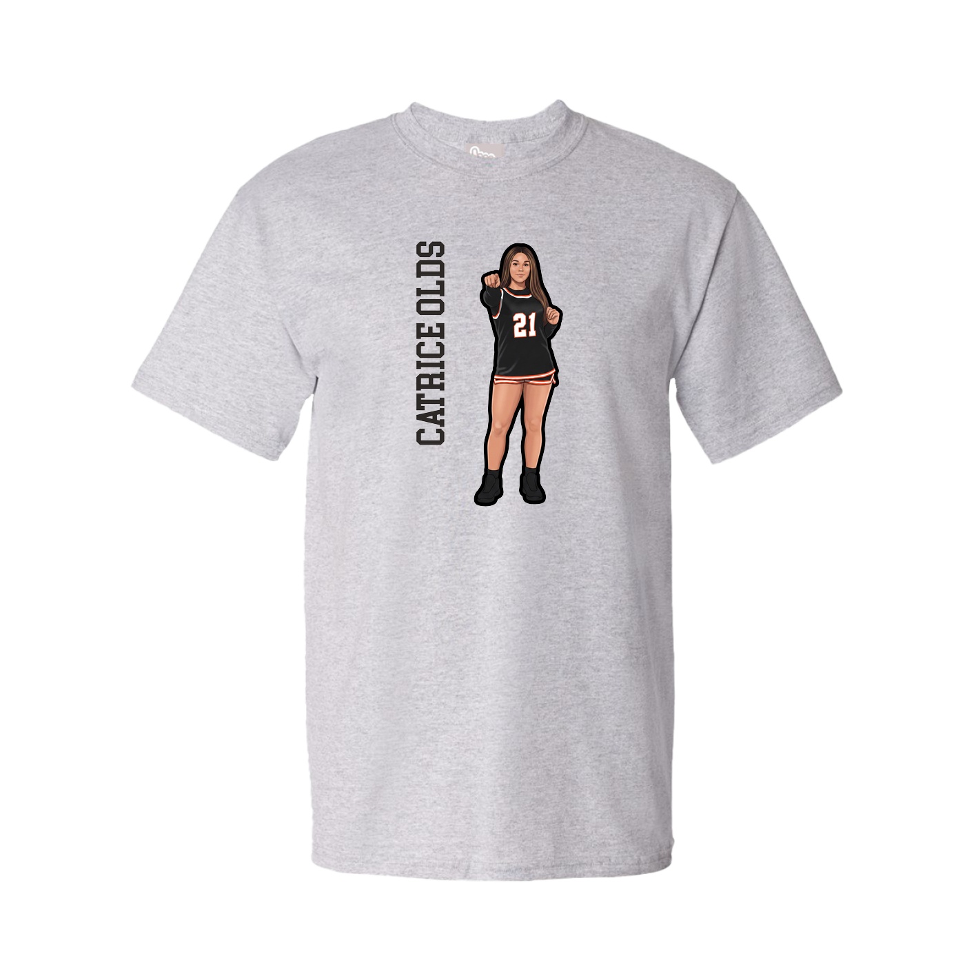 Tee — Name Vertical in Grey