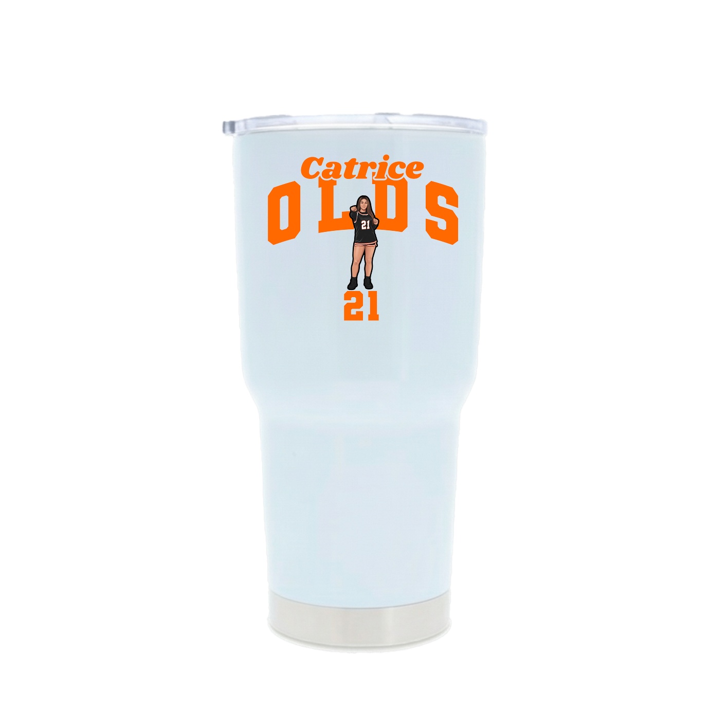30oz Stainless Steel Tumbler — Signature Arch in White