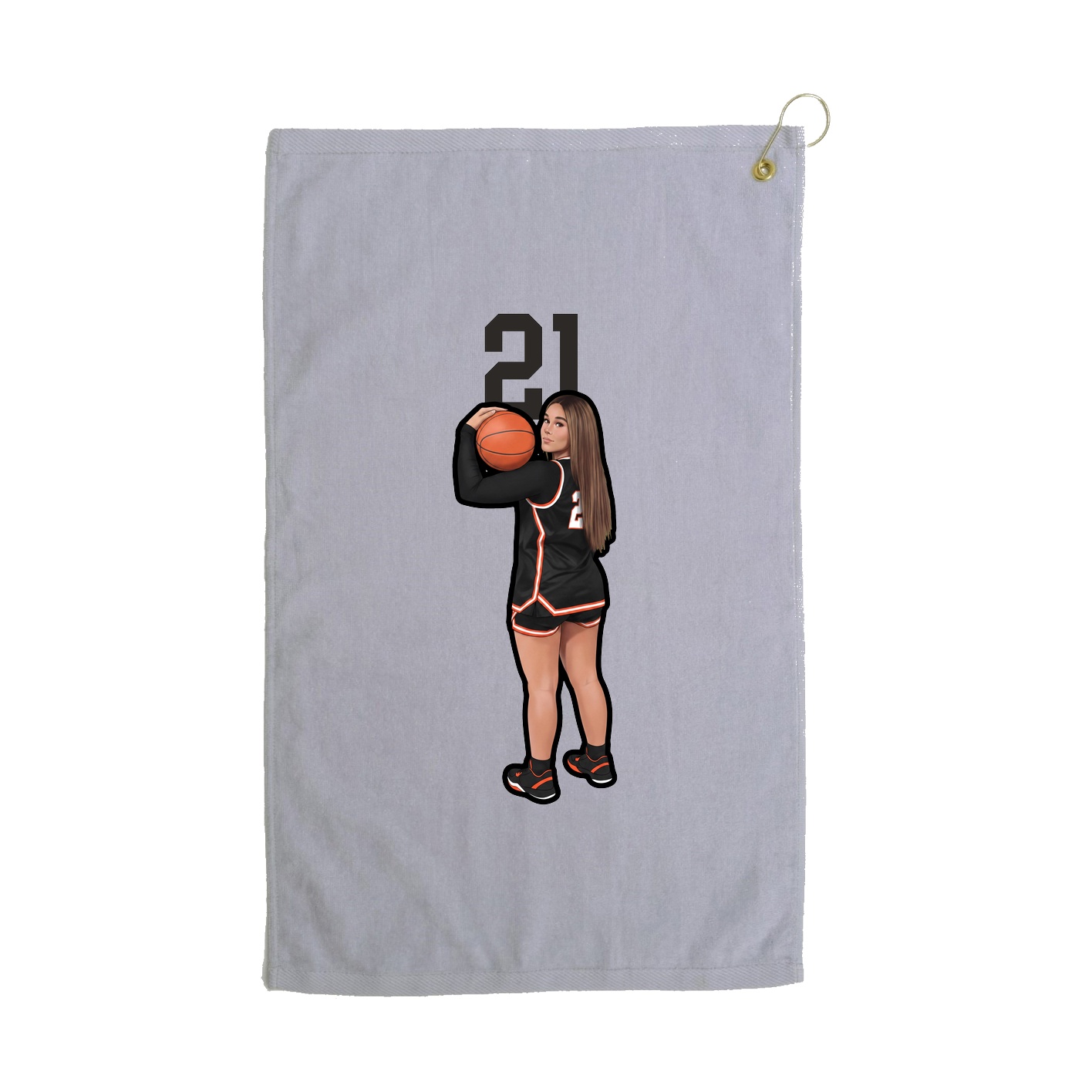 Golf Towel — Number Top in Grey