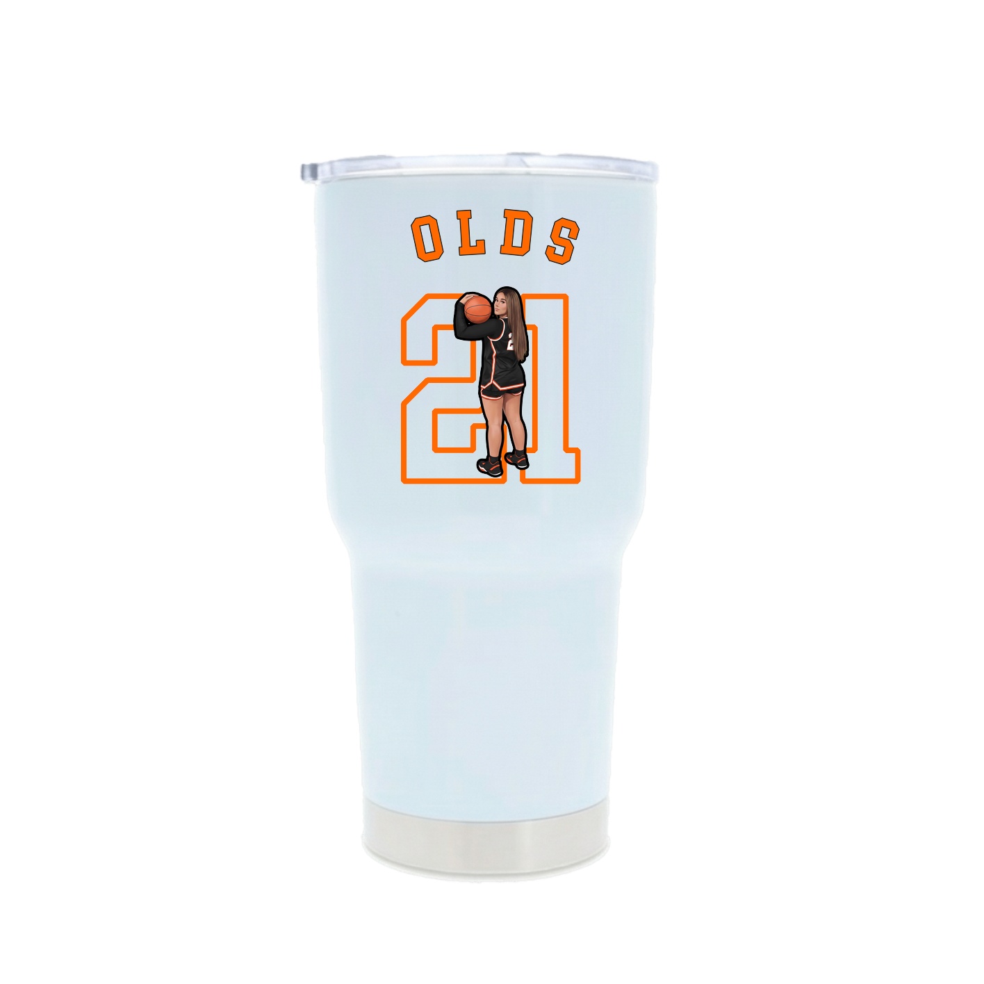 30oz Stainless Steel Tumbler — Shirsey Arch in White