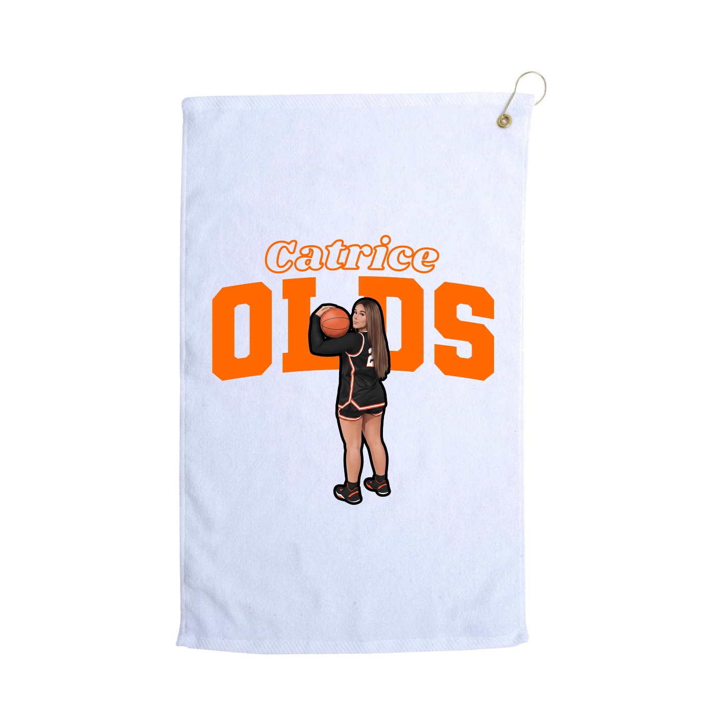 Golf Towel — Name Arch in White