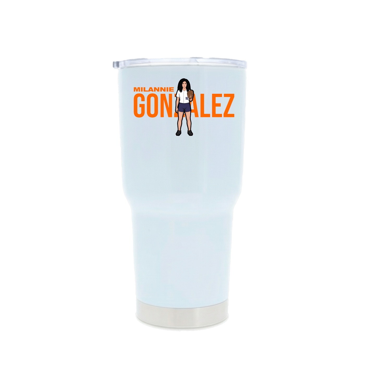 30oz Stainless Steel Tumbler — Player Name in White