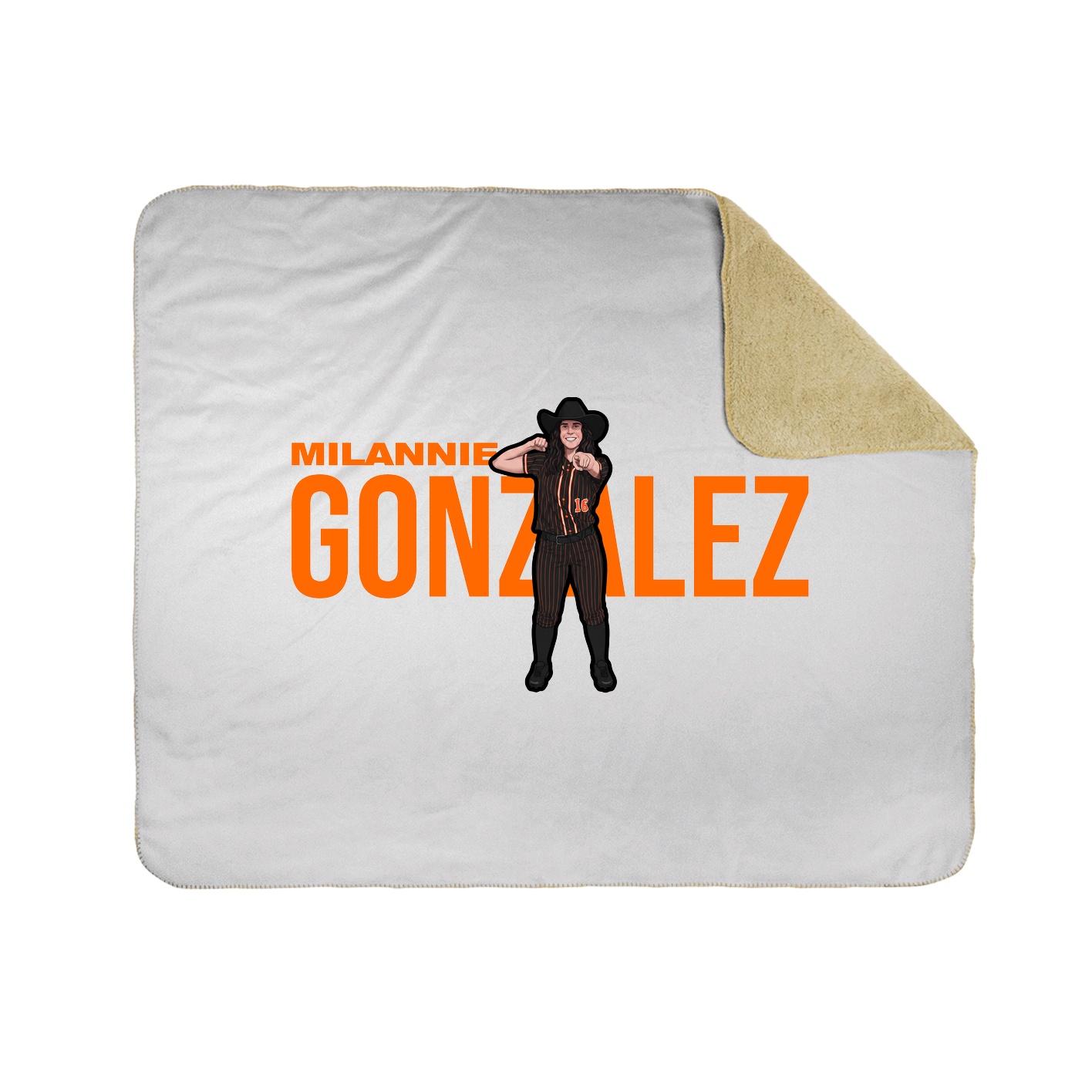 Throw Blanket — Player Name in White