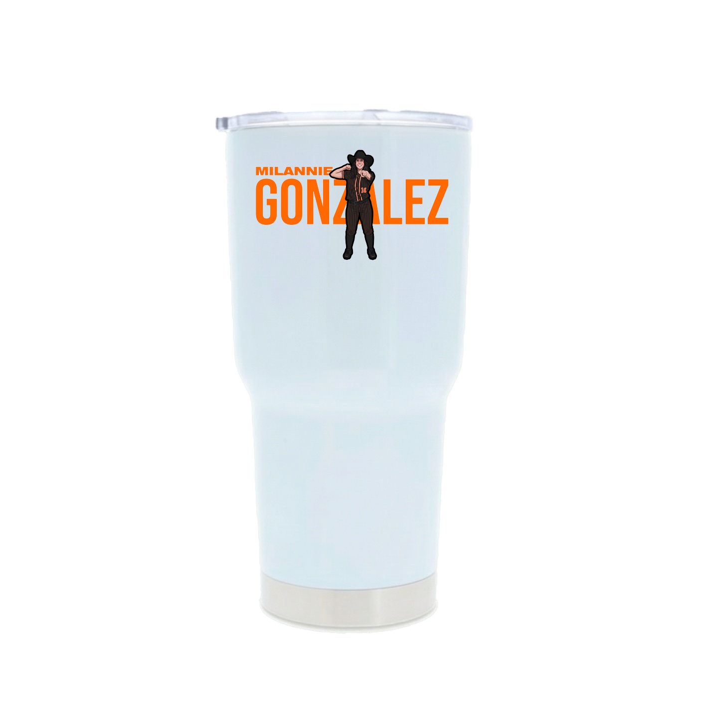 30oz Stainless Steel Tumbler — Player Name in White