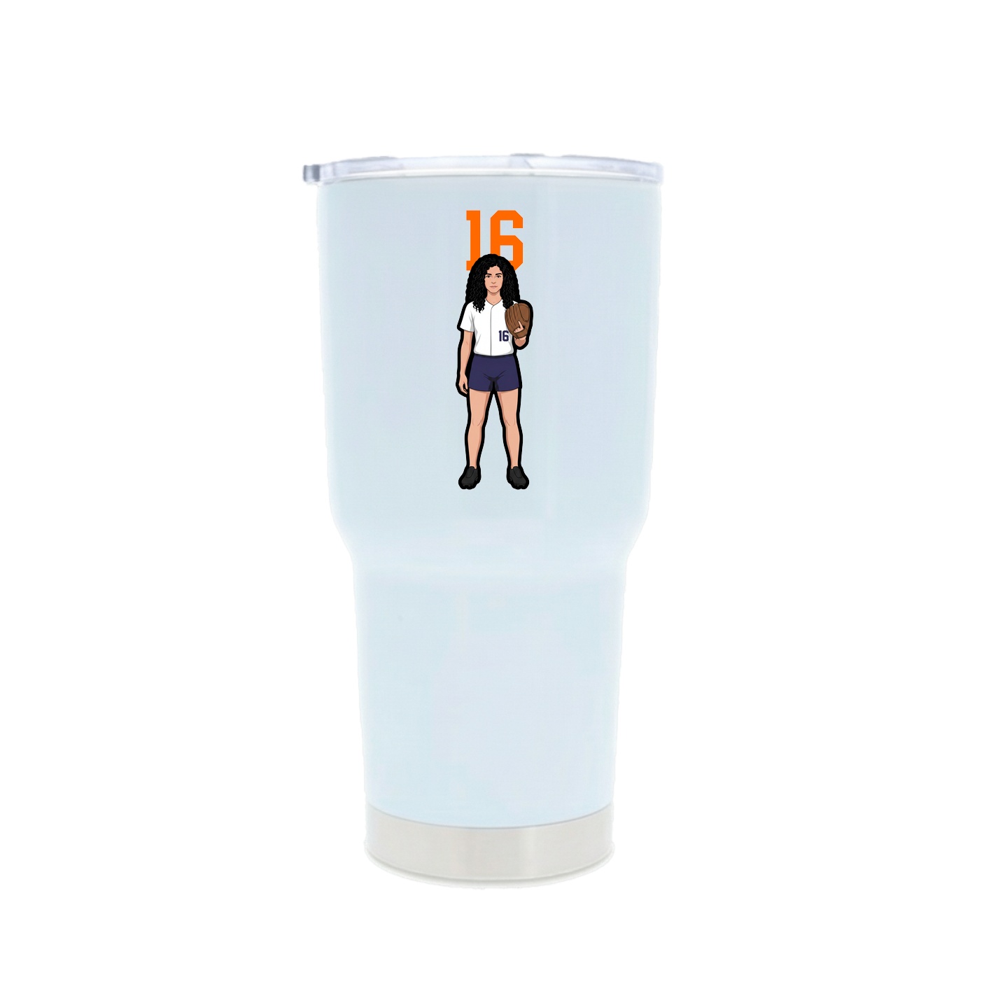 30oz Stainless Steel Tumbler — Number Top in White