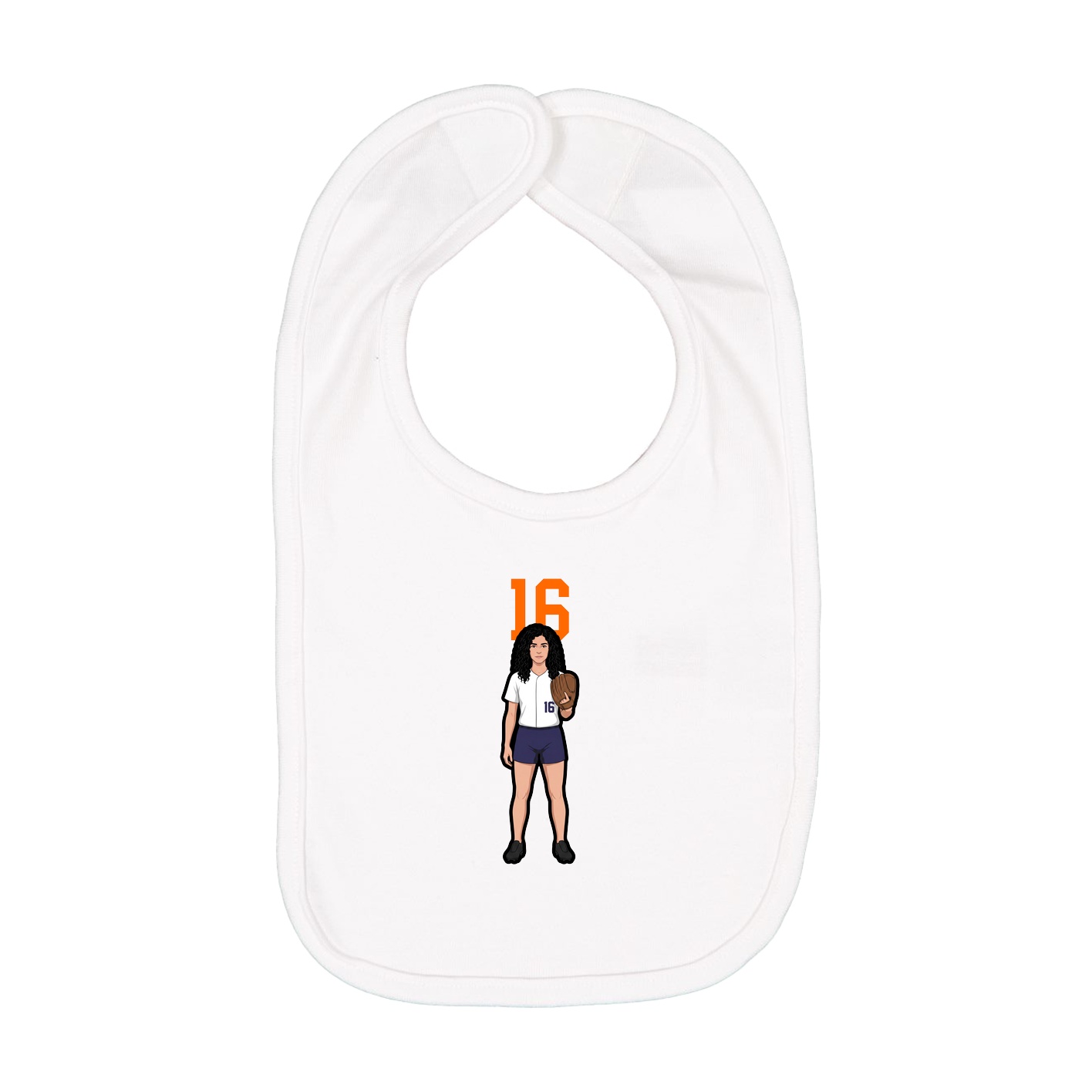 Infant Bib — Number Top in White