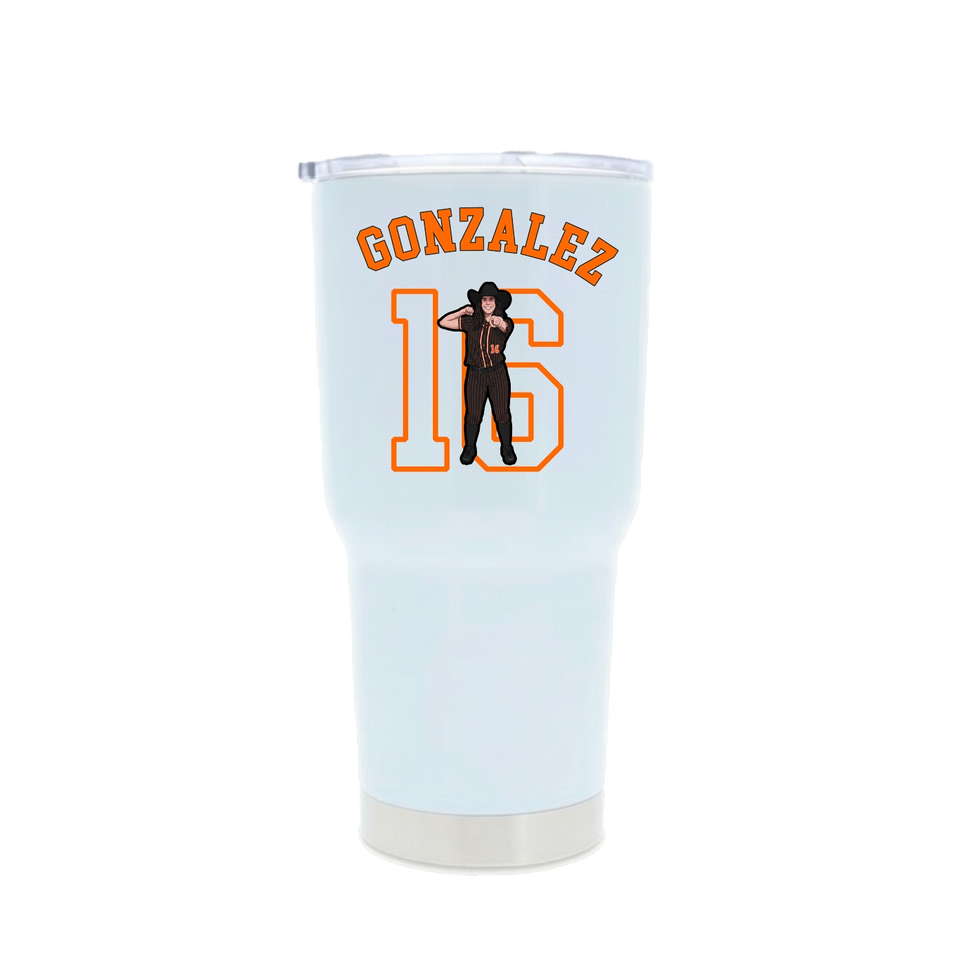 30oz Stainless Steel Tumbler — Shirsey Arch in White