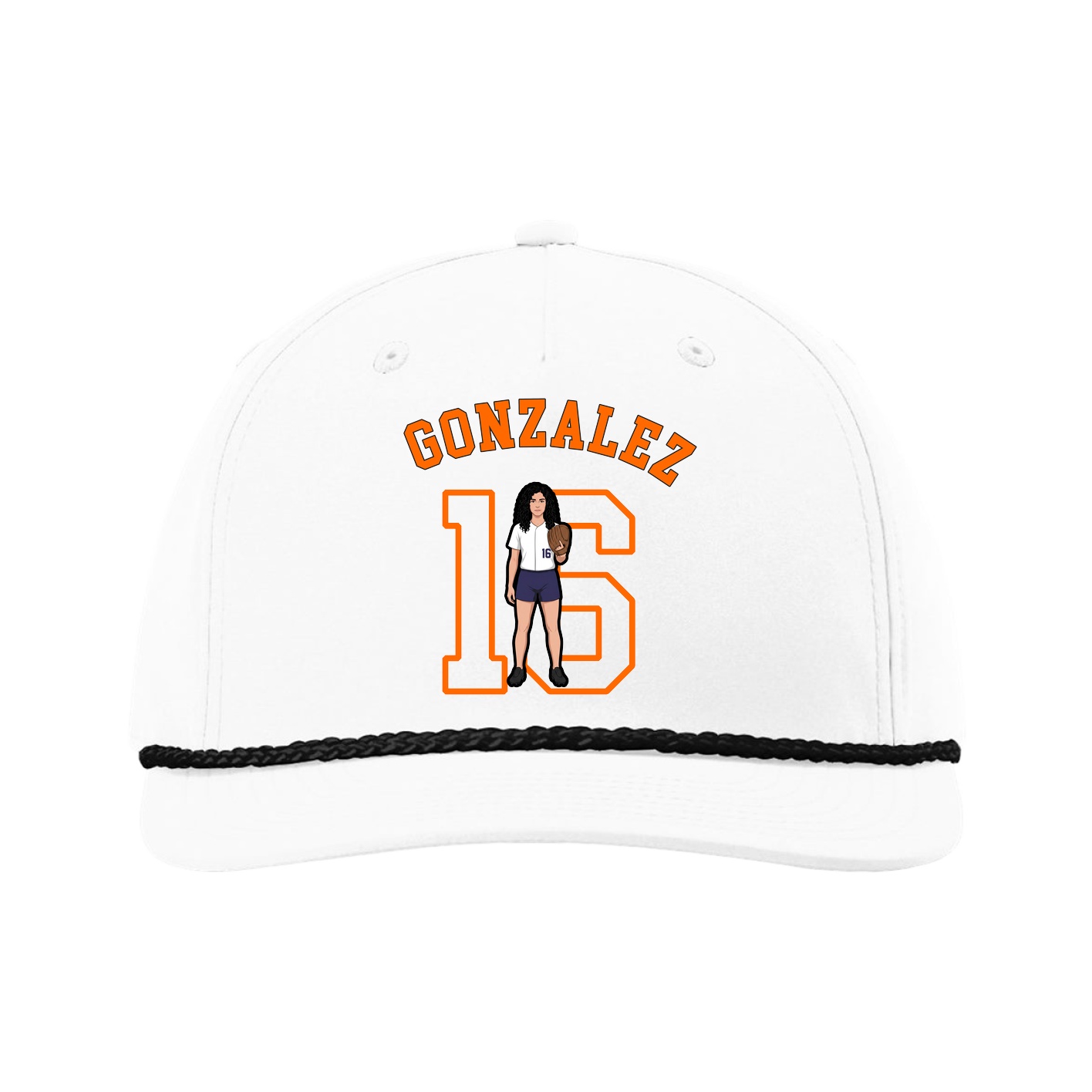 Five-Panel Classic Rope Cap — Shirsey Arch in White