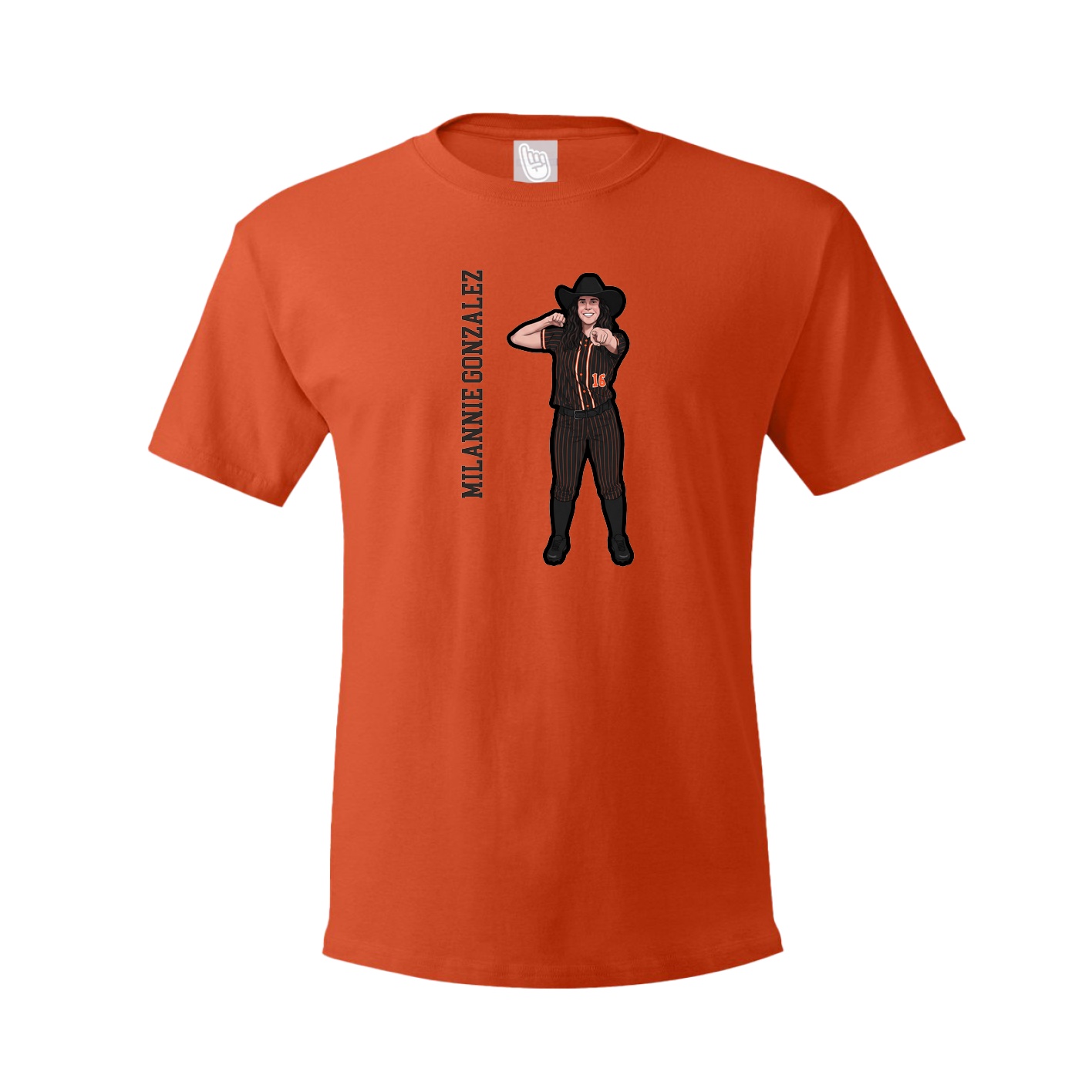Tee — Name Vertical in Orange