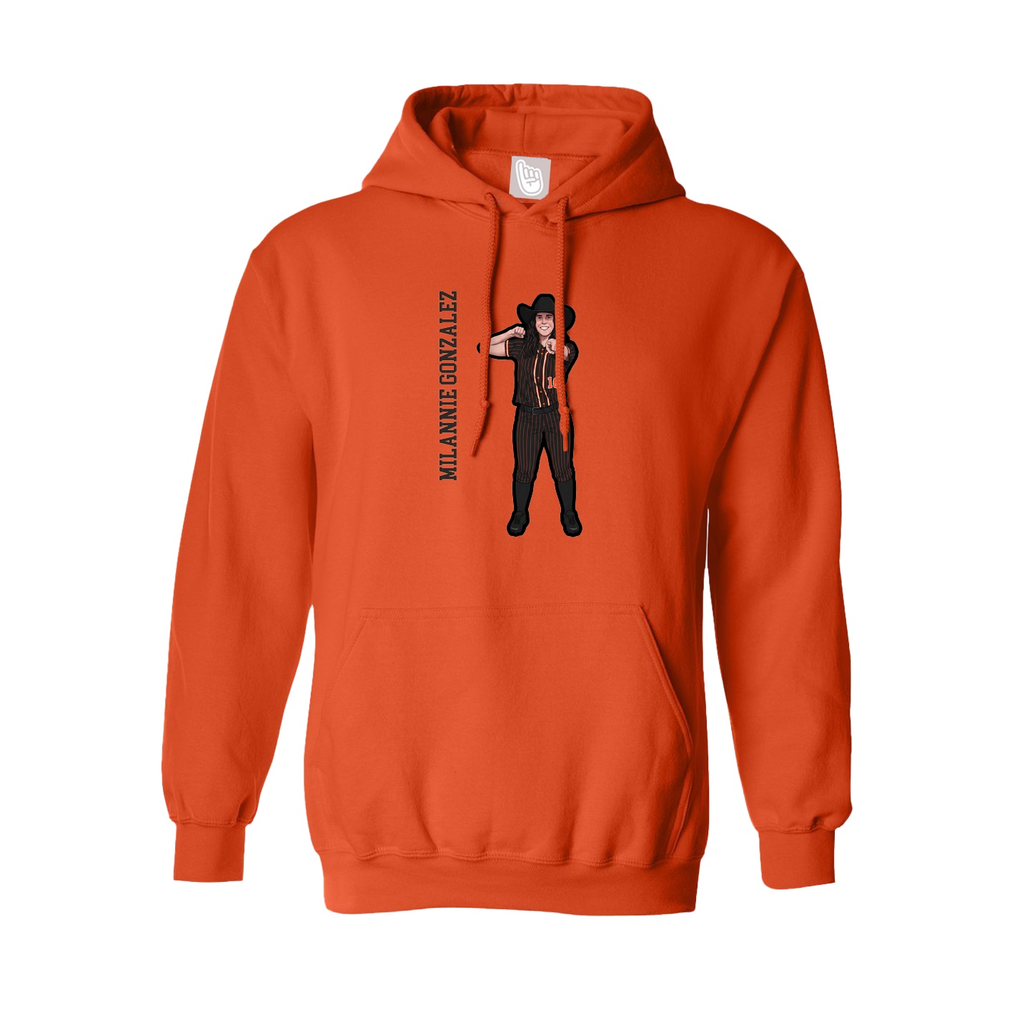 Youth Hoodie — Name Vertical in Orange