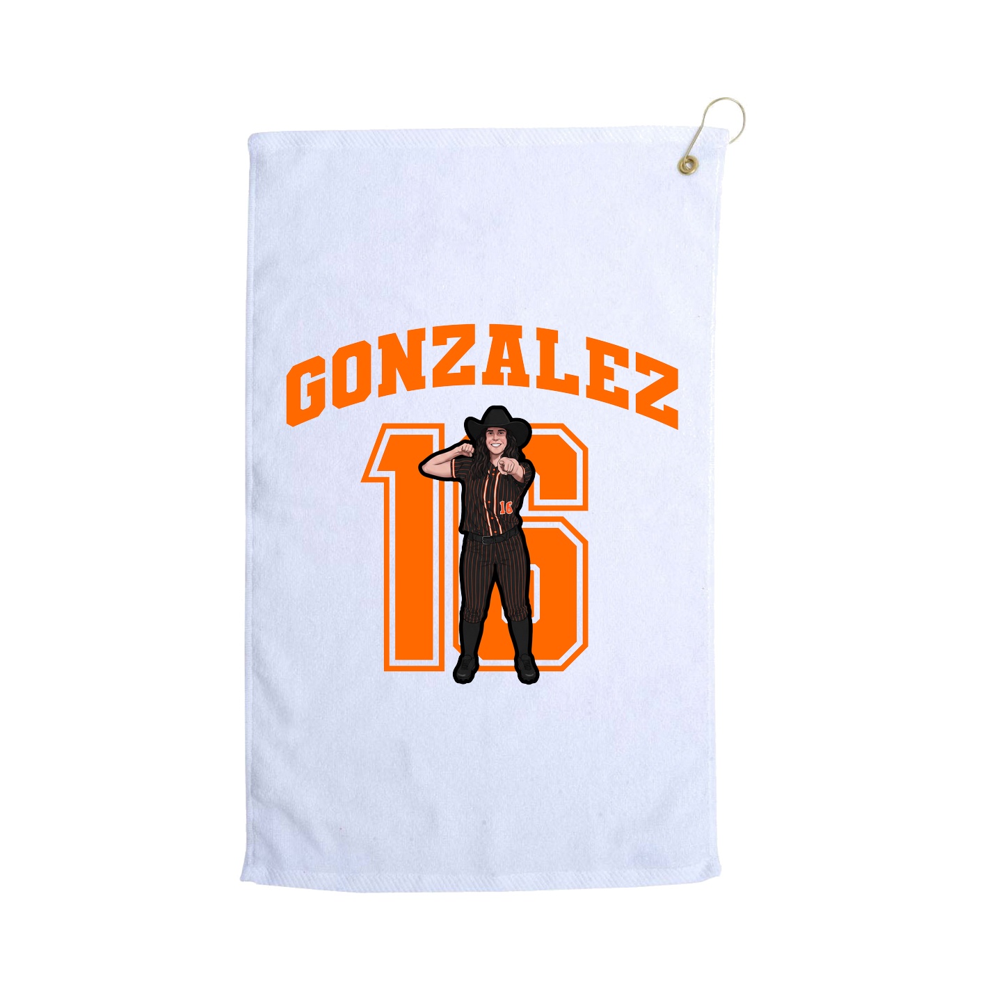 Golf Towel — Number in White
