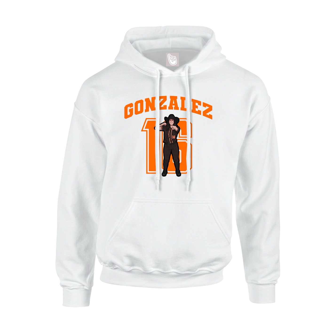 Hoodie — Number in White