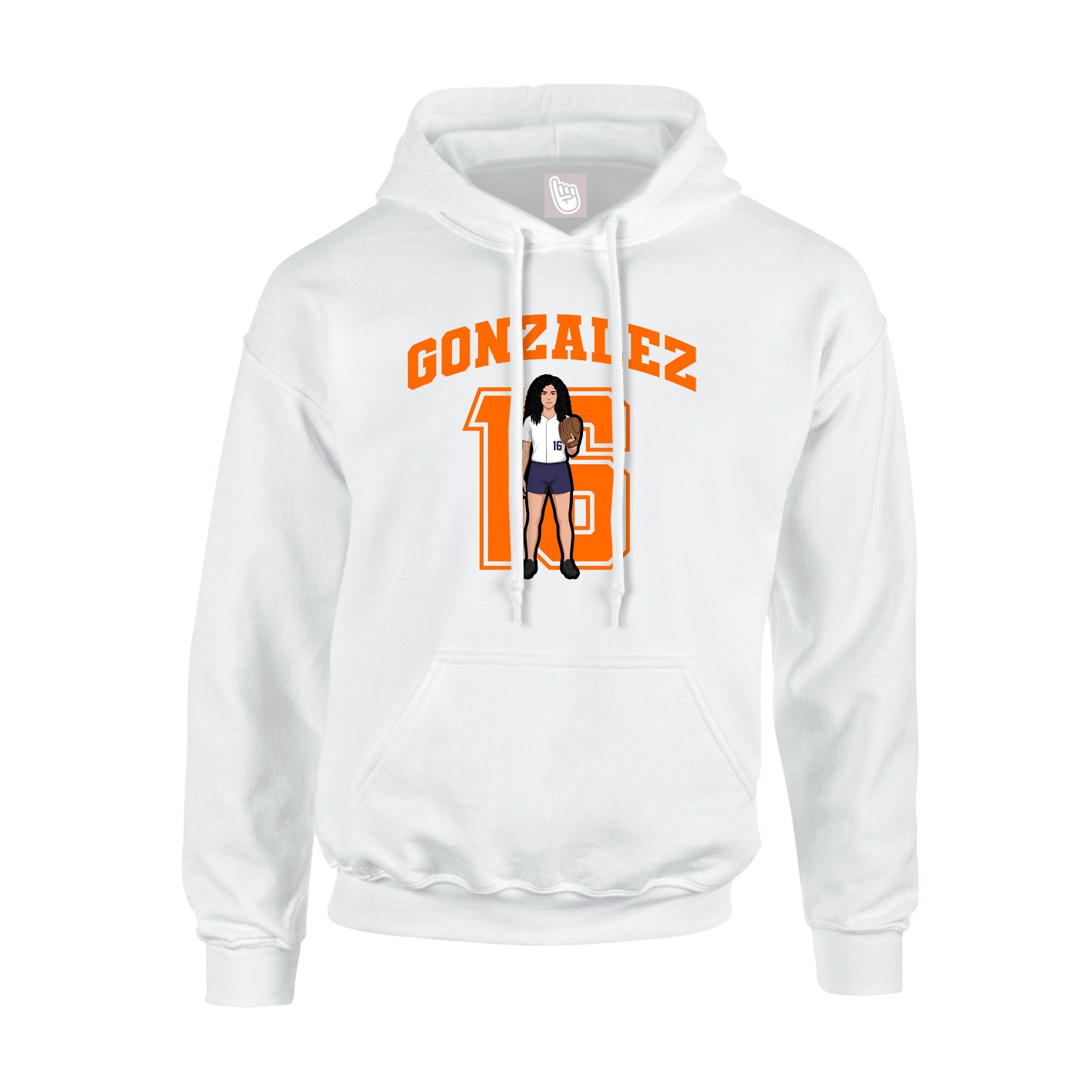 Hoodie — Number in White