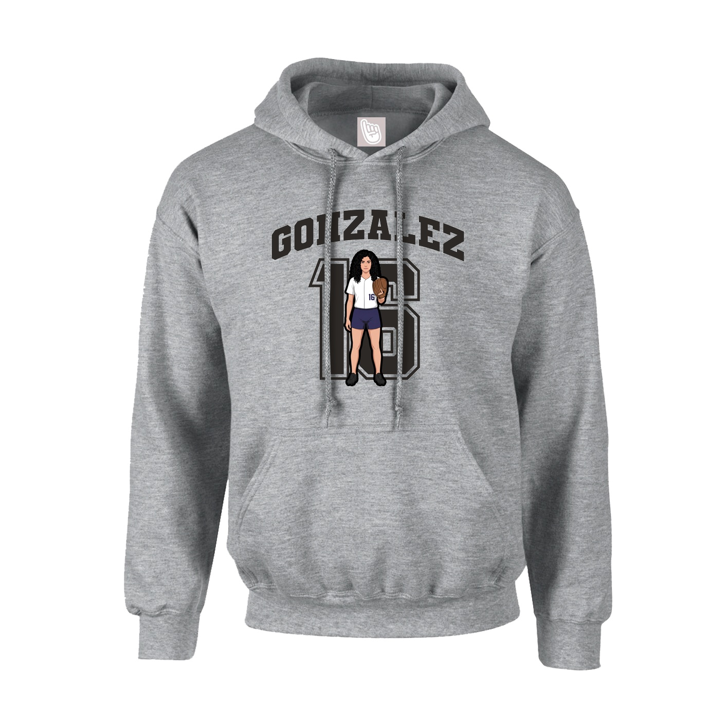 Youth Hoodie — Number in Grey
