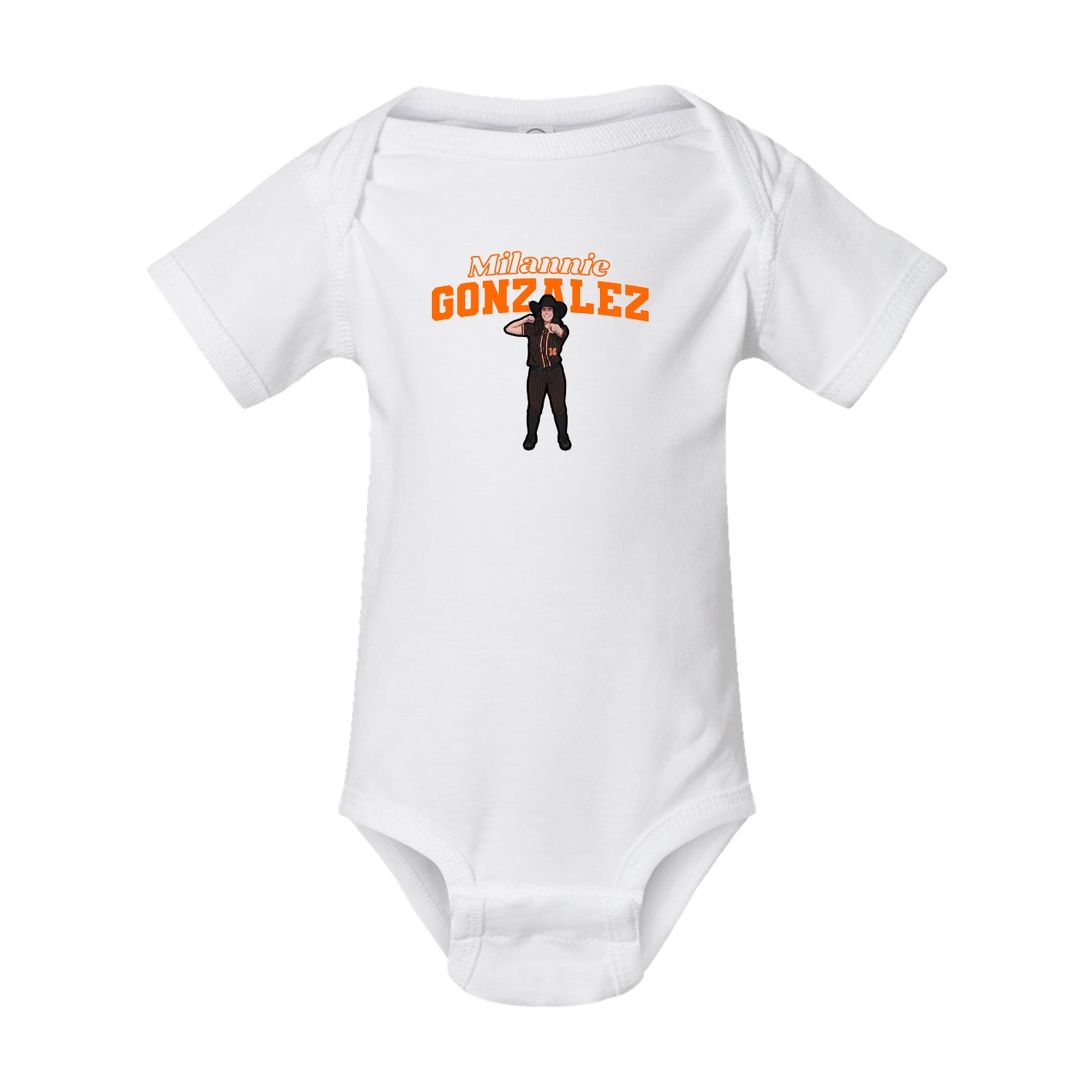 Baby Onesie — Name Arch in White