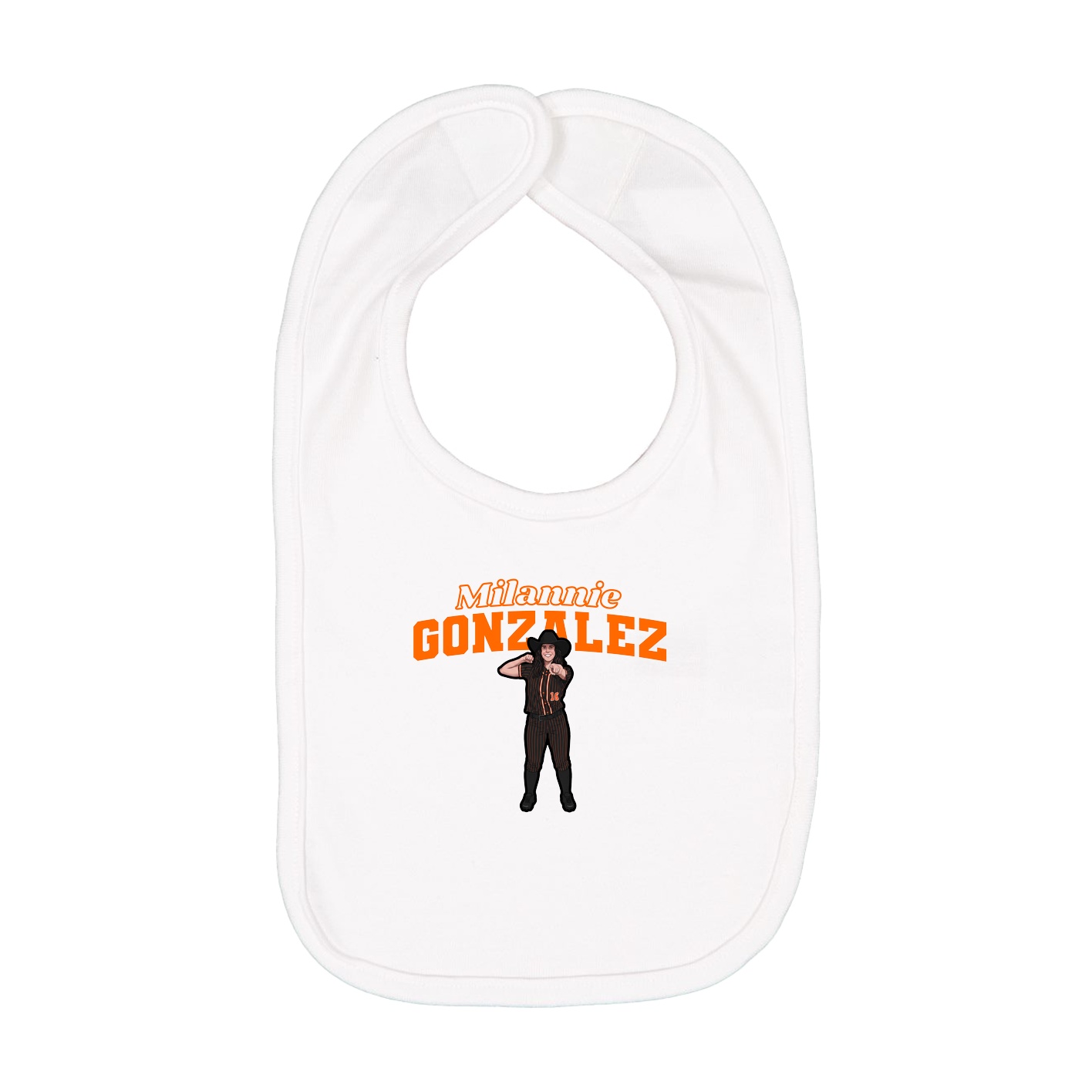 Infant Bib — Name Arch in White
