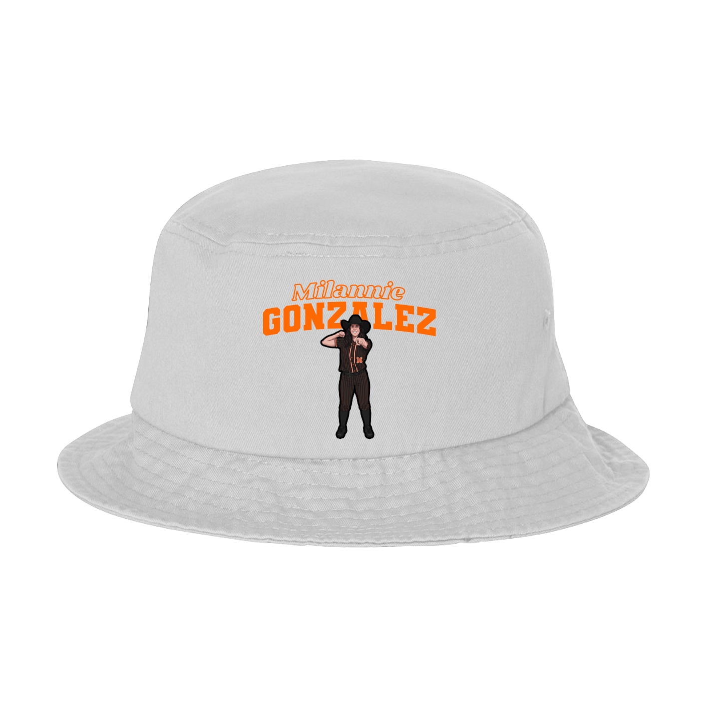 Bucket Cap — Name Arch in White