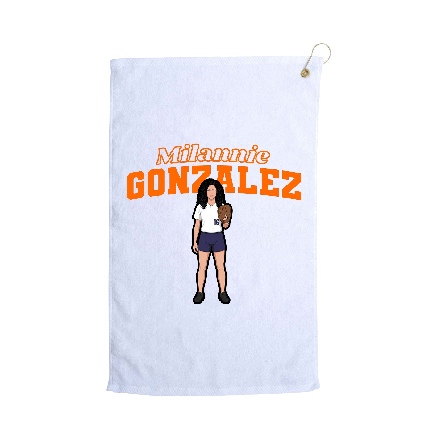 Golf Towel — Name Arch in White