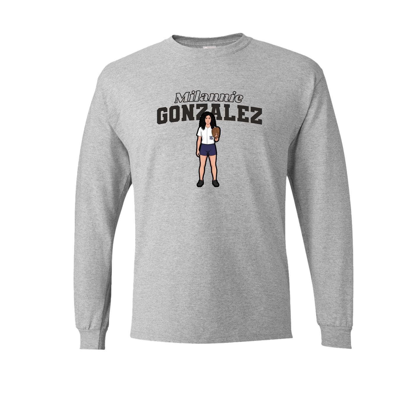 Long Sleeve Tee — Name Arch in Grey