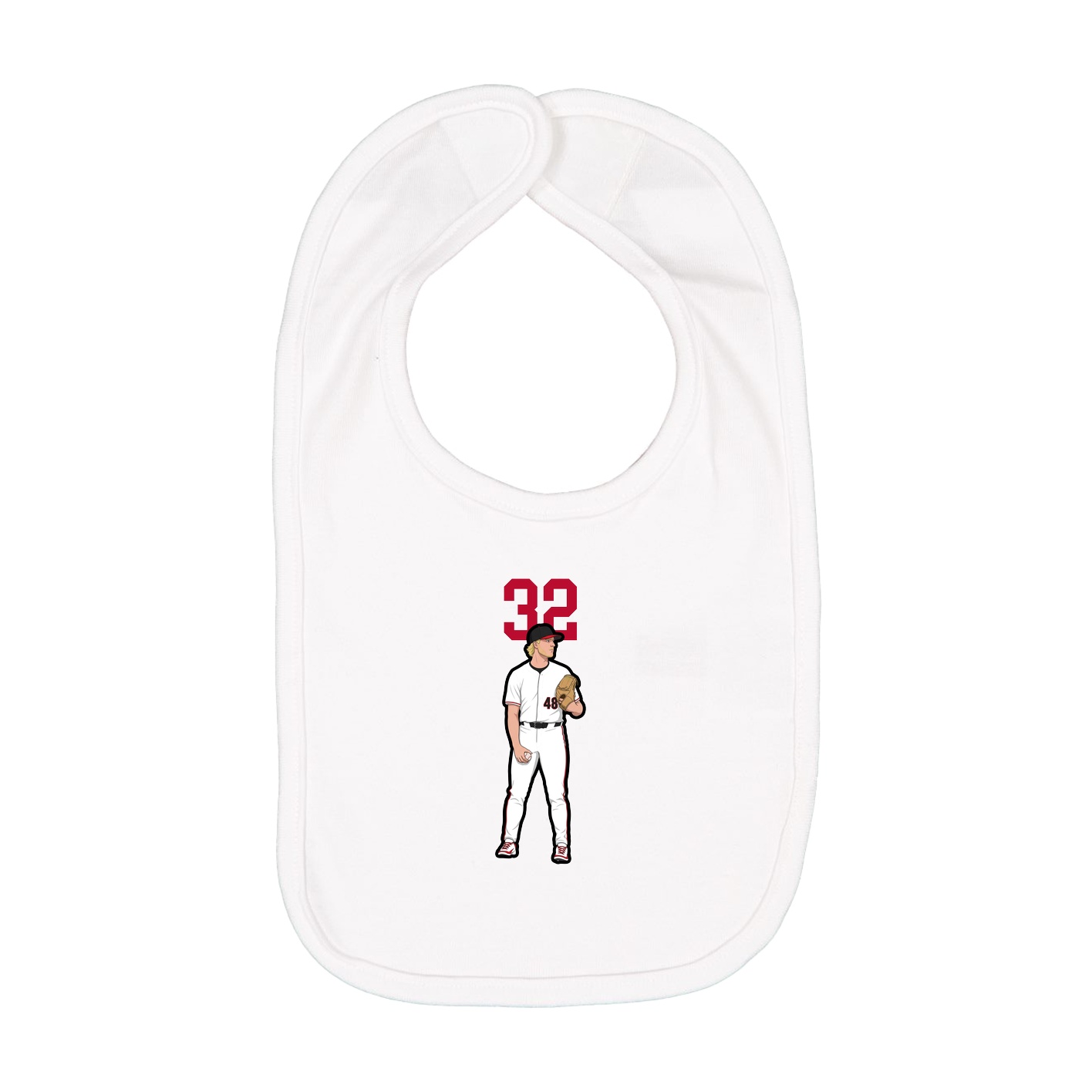 Infant Bib — Number Top in White