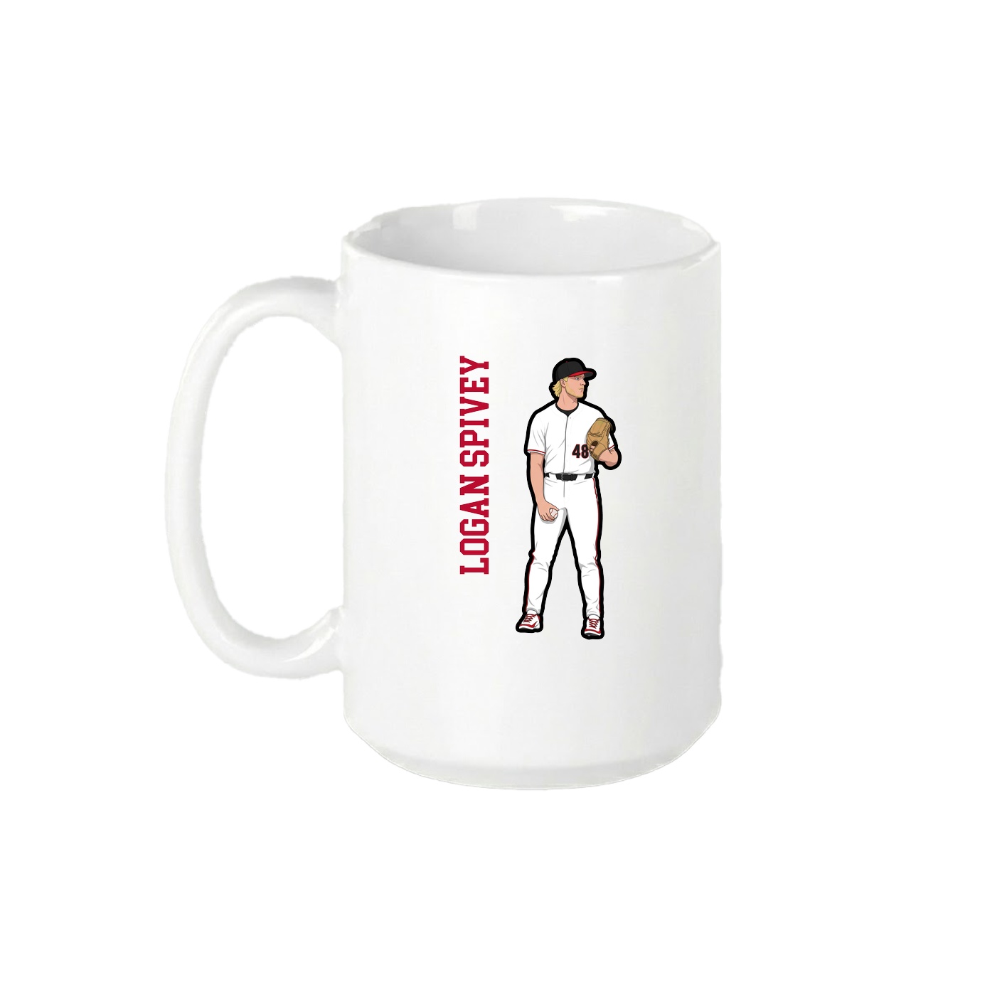 15oz Coffee Mug — Name Vertical in White