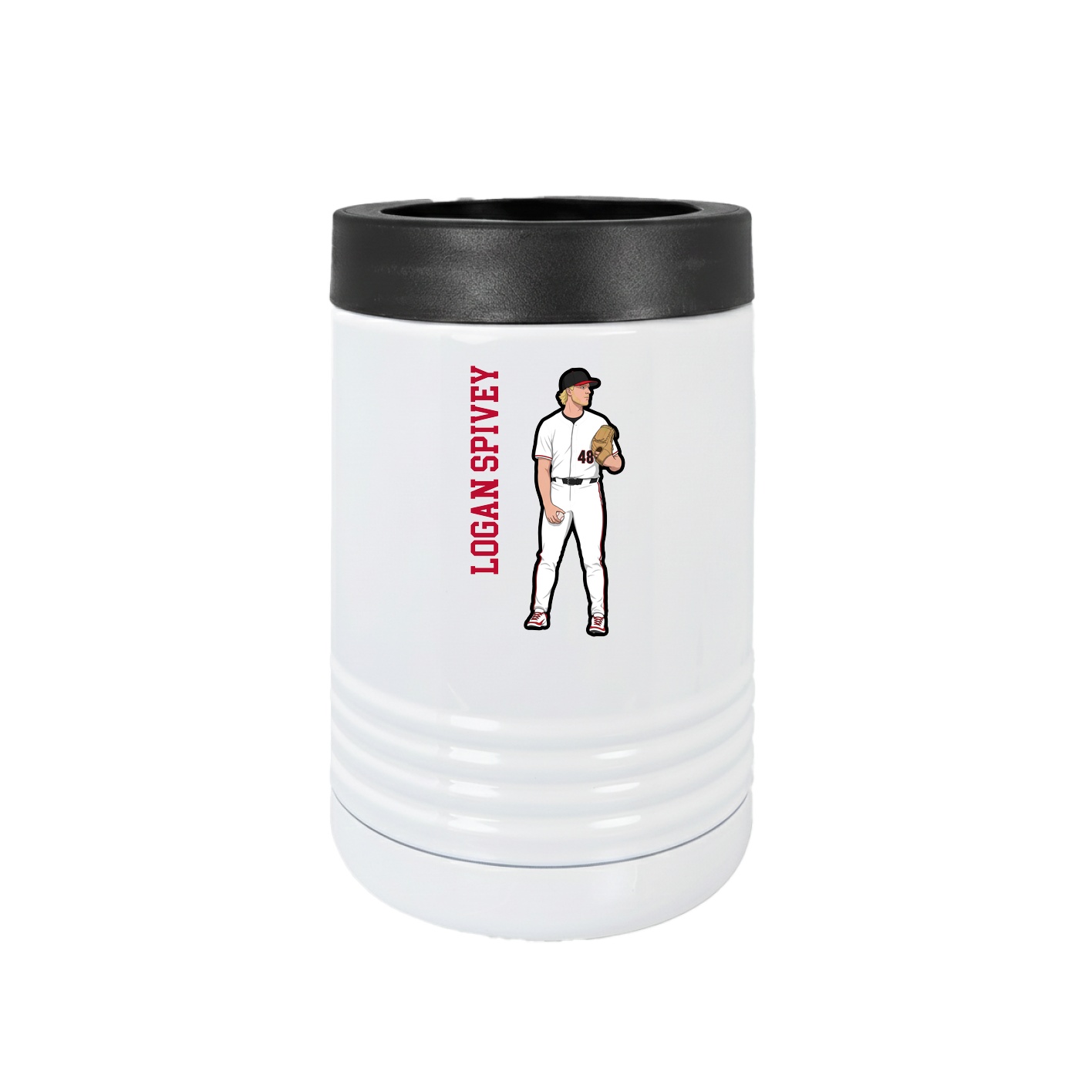 Beverage Holder — Name Vertical in White