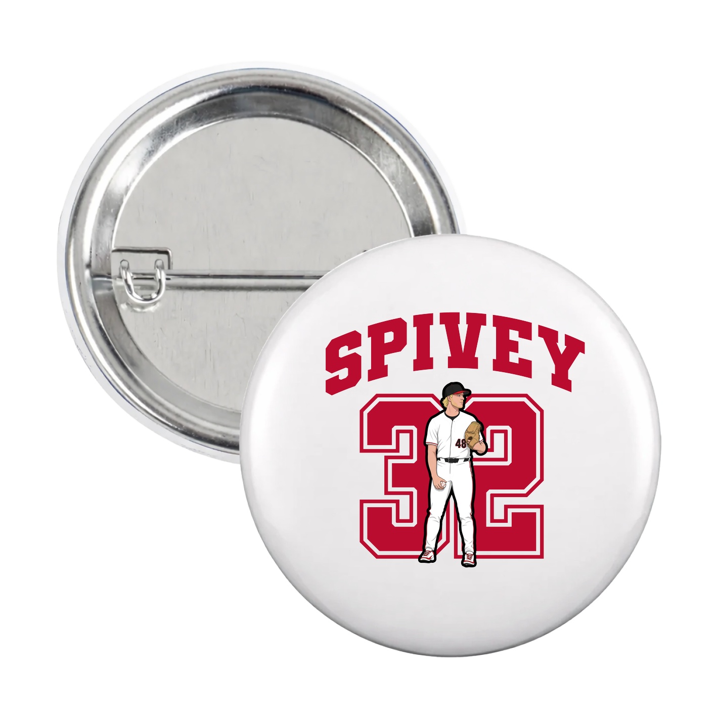 Game Day Button — Number in White