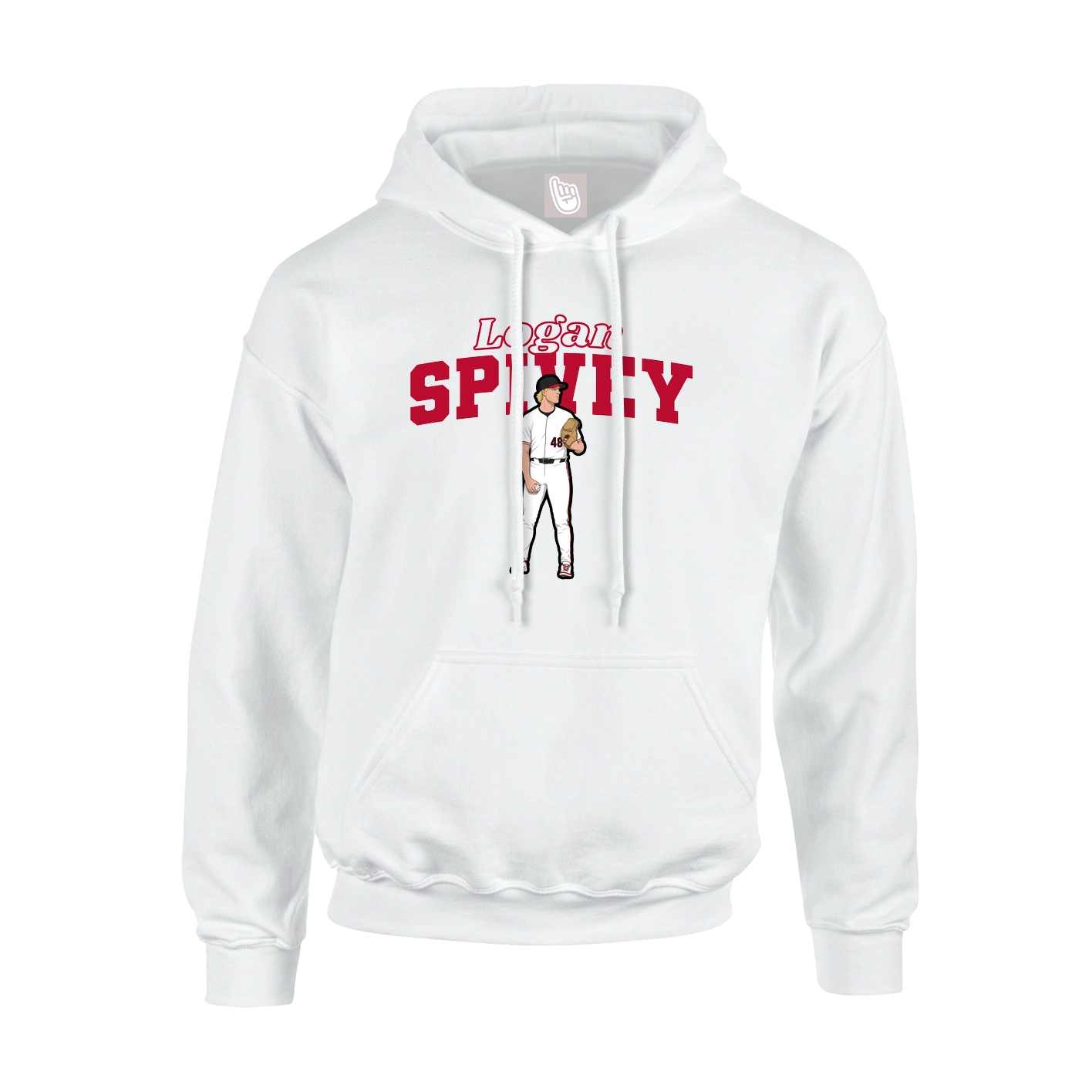 Hoodie — Name Arch in White