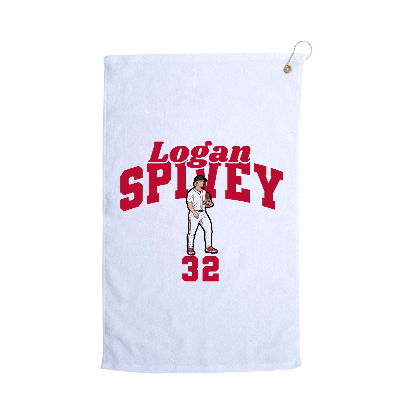 Golf Towel — Signature Arch in White