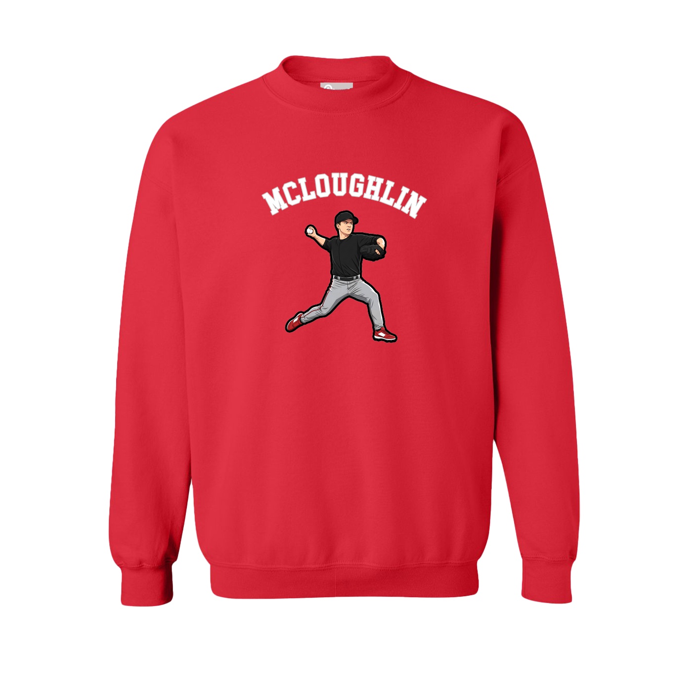 Fleece Crew — Shirsey Arch in Red