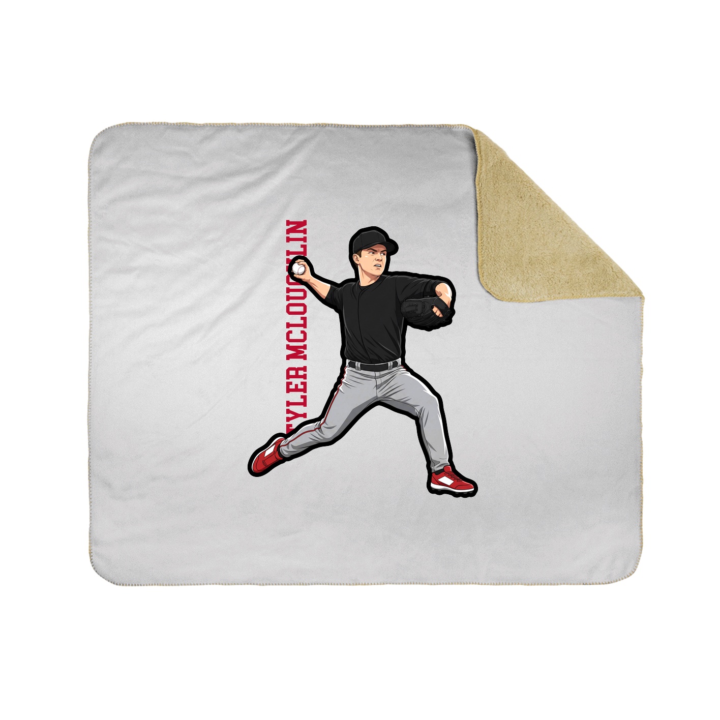 Throw Blanket — Name Vertical in White