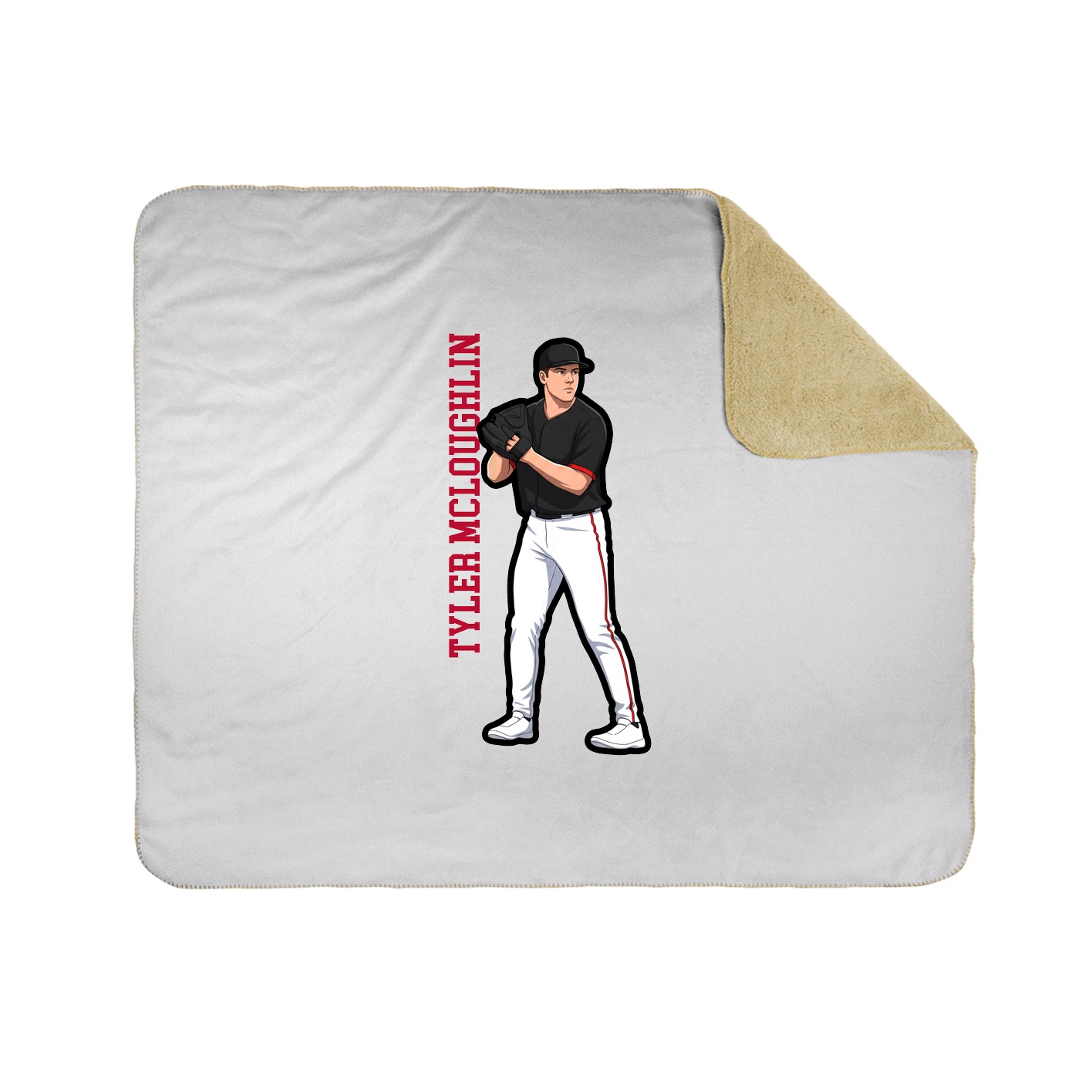 Throw Blanket — Name Vertical in White