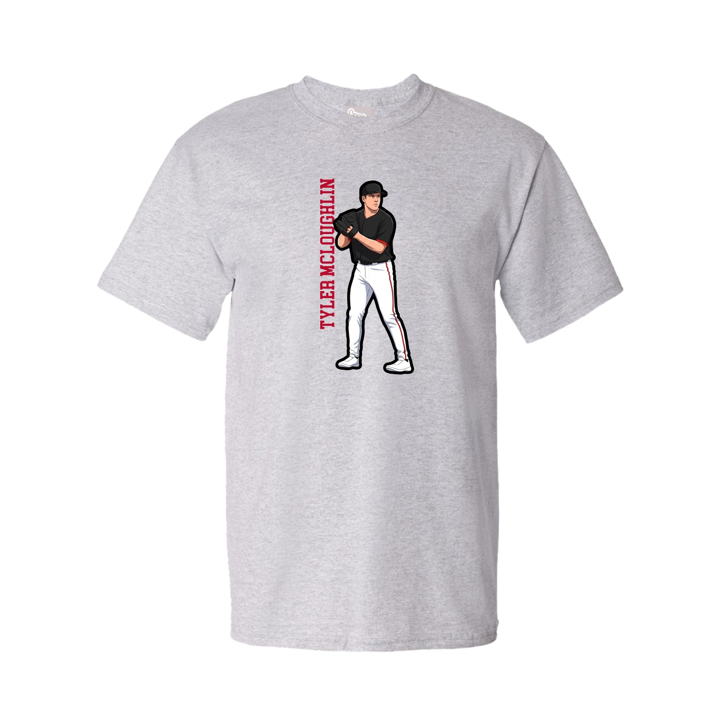 Tee — Name Vertical in Grey