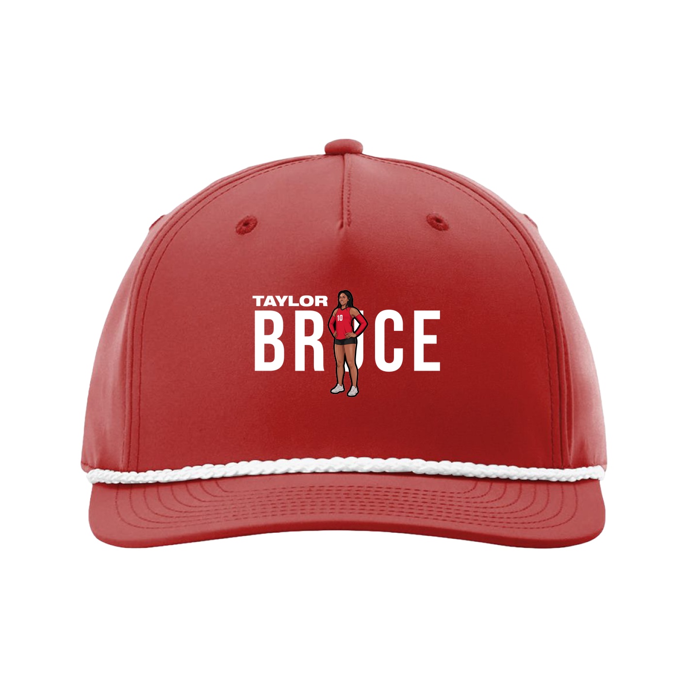 Five-Panel Classic Rope Cap — Player Name in Red