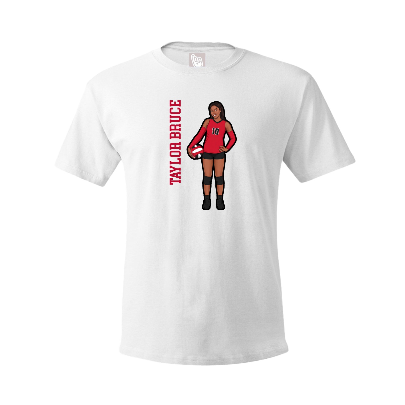 Youth Tee — Name Vertical in White