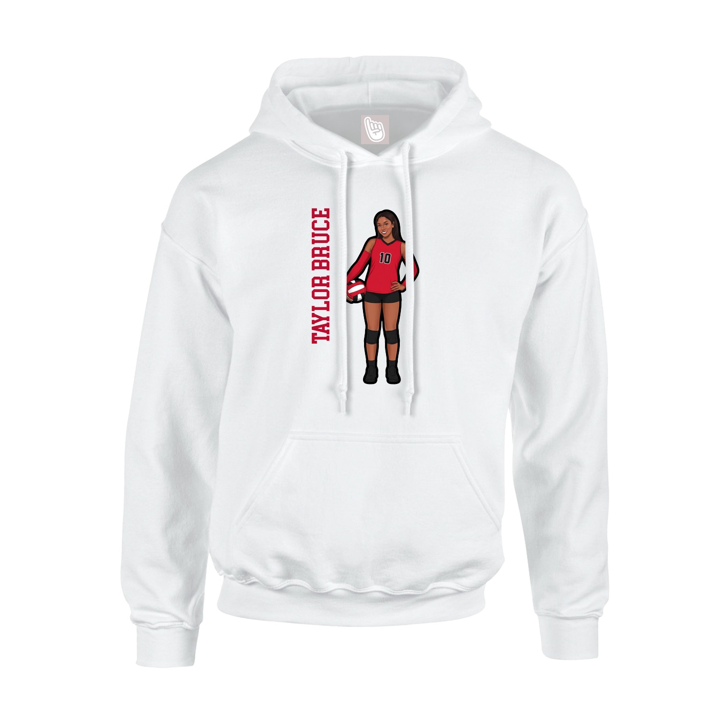Hoodie — Name Vertical in White