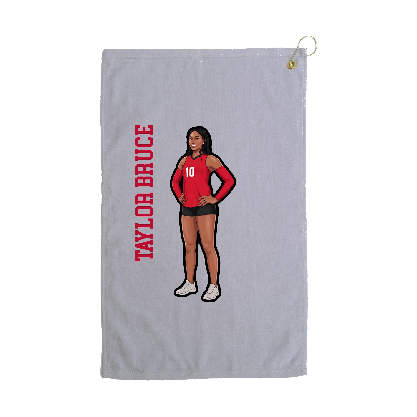 Golf Towel — Name Vertical in Grey