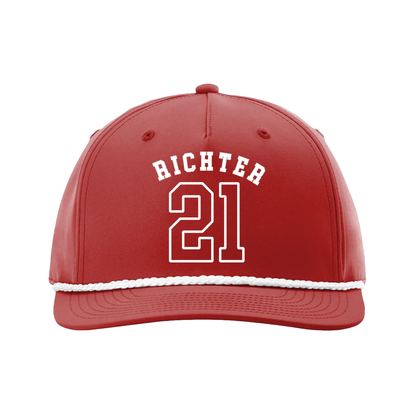 Five-Panel Classic Rope Cap — Shirsey Arch in Red