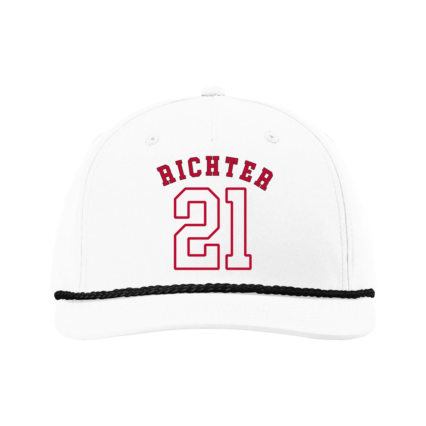 Five-Panel Classic Rope Cap — Shirsey Arch in White