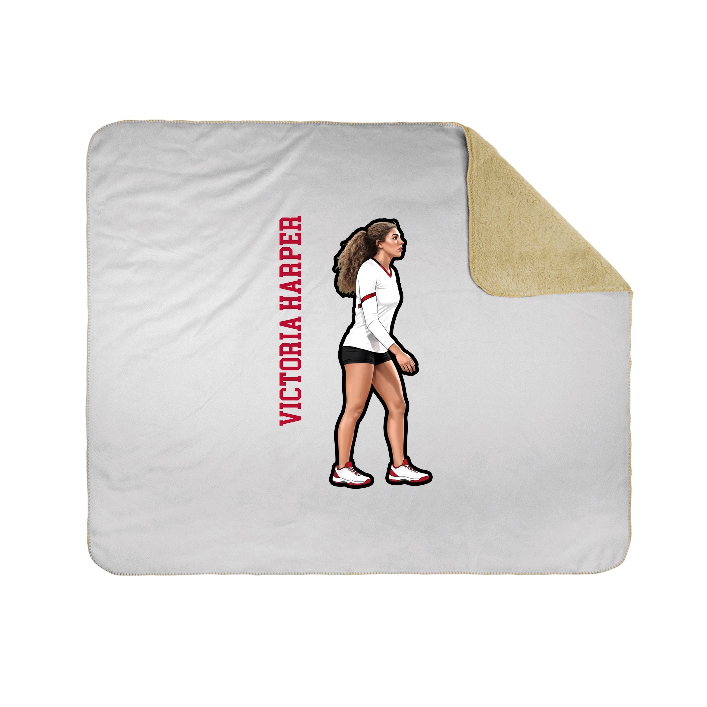 Throw Blanket — Name Vertical in White