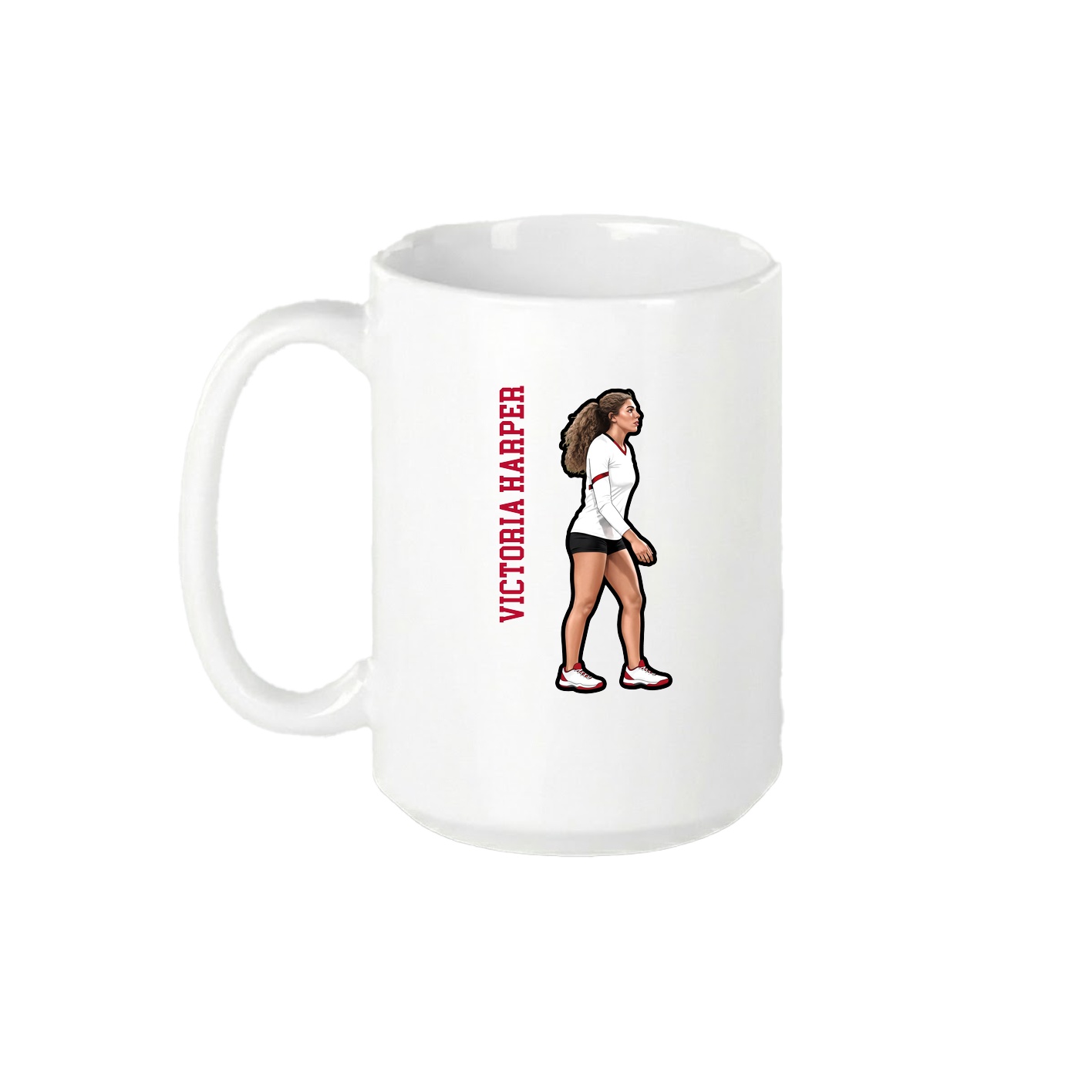 15oz Coffee Mug — Name Vertical in White