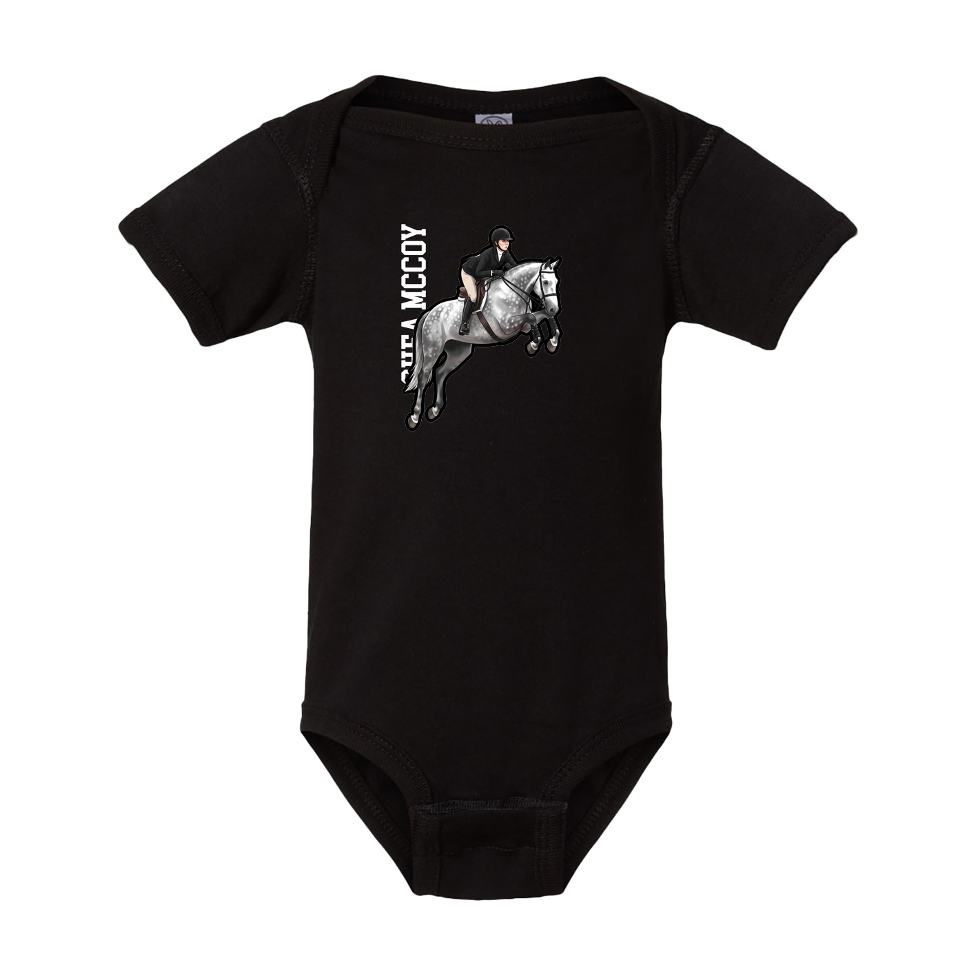 Baby Onesie — Name Vertical in Black