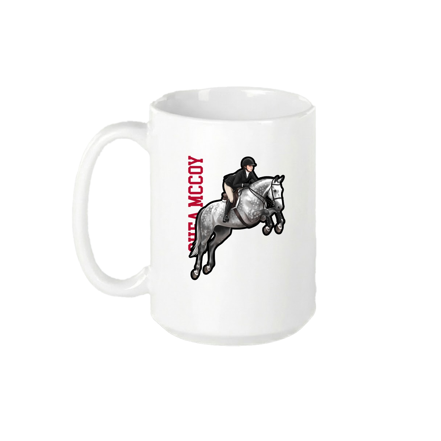 15oz Coffee Mug — Name Vertical in White