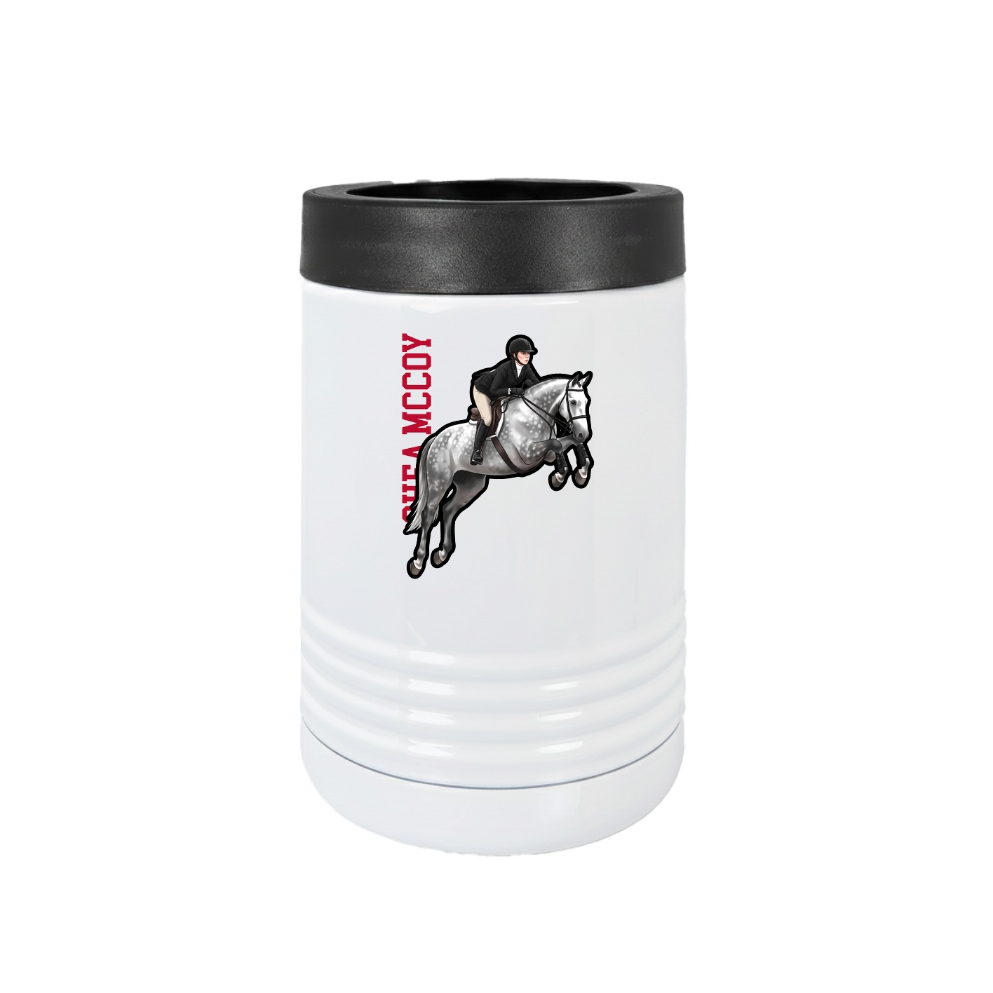 Beverage Holder — Name Vertical in White