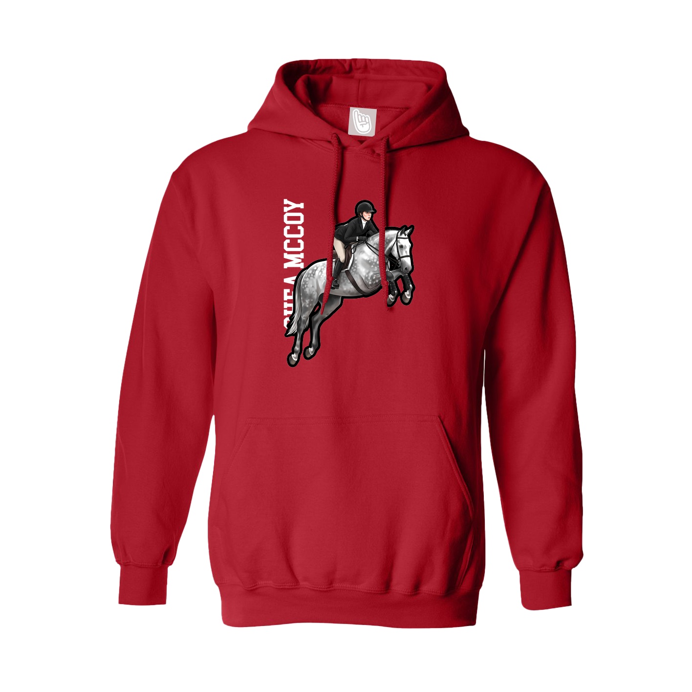 Hoodie — Name Vertical in Red