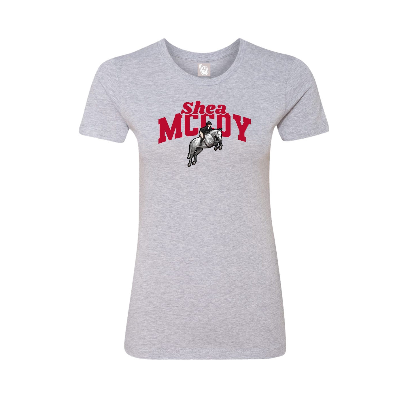 Fitted Women's Tee — Signature Arch in Grey