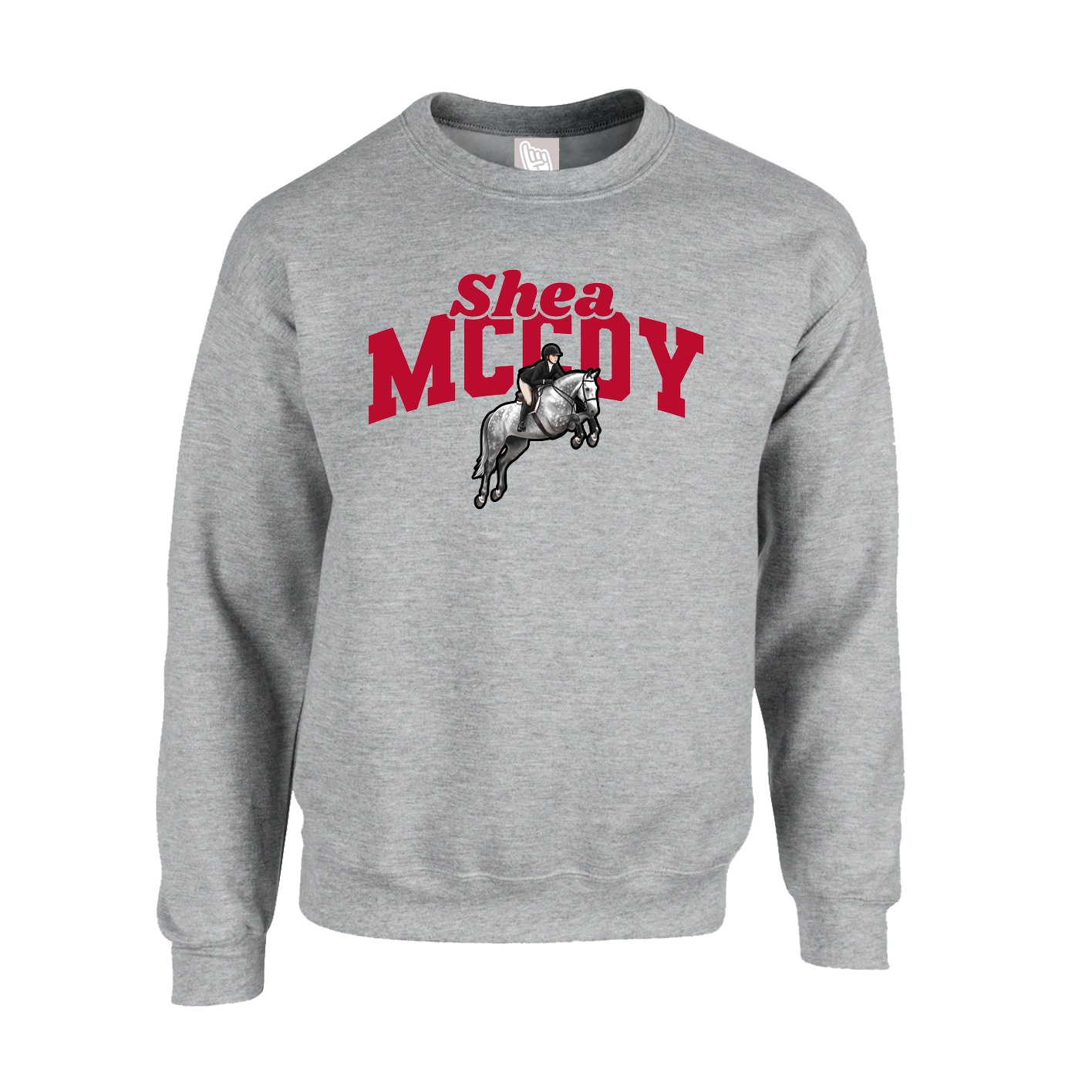 Fleece Crew — Signature Arch in Grey