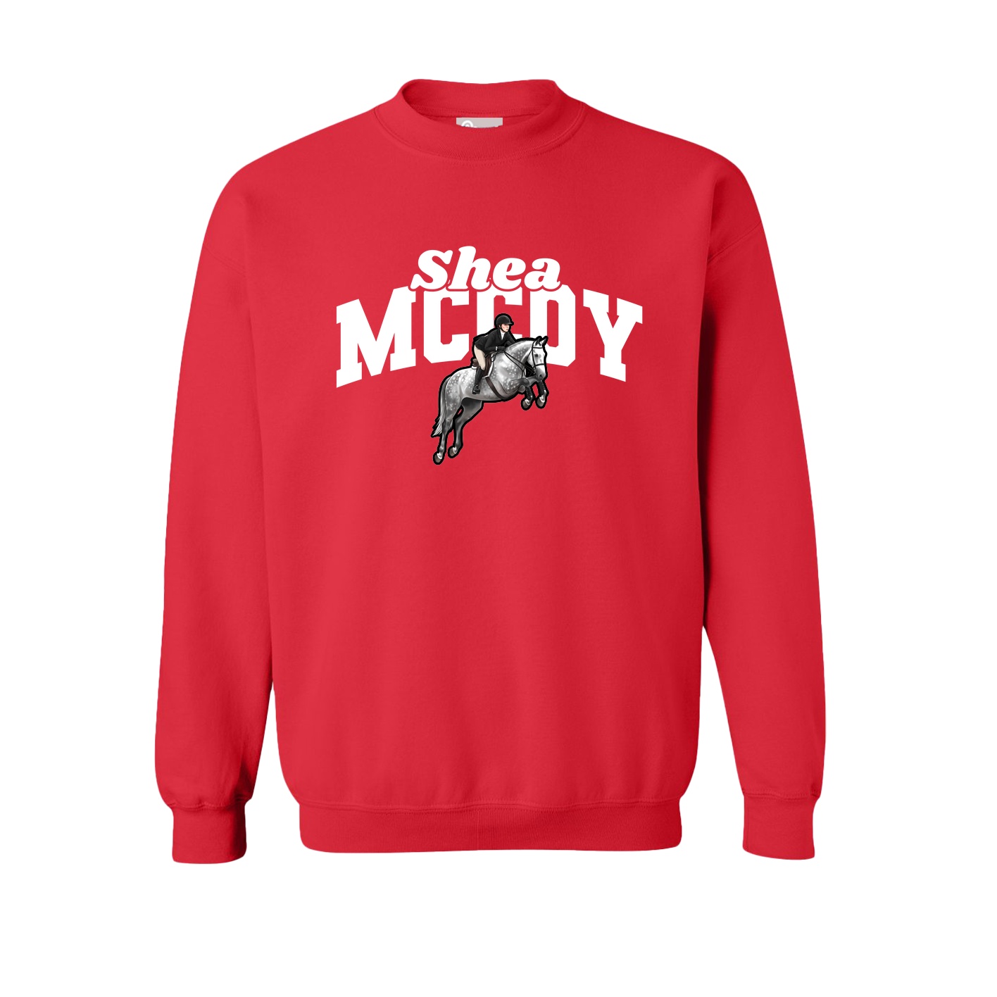 Fleece Crew — Signature Arch in Red