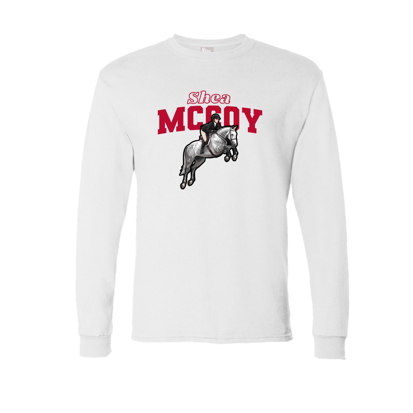 Long Sleeve Tee — Name Arch in White