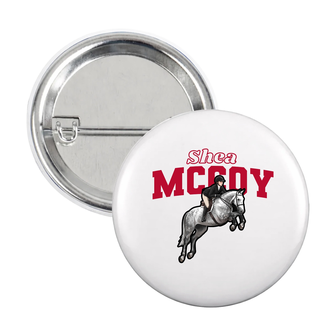 Game Day Button — Name Arch in White